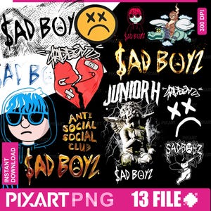 Sad Boyz PNG  Junior H bundle, Corridos Tumbados Design  Mente Positiva Sublimation Clipart for Cricut Shirts & Tumblers,  Digital Download