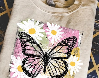 Spring butterfly PNG, Bow Design, Print Screen Preppy Spring Coquette, Preppy Trendy Sublimation, flower PNG Digital Download