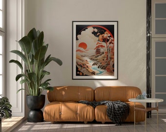 Japanese Blossom Art Print Japanese Nature Wall Decor (Digital Download)