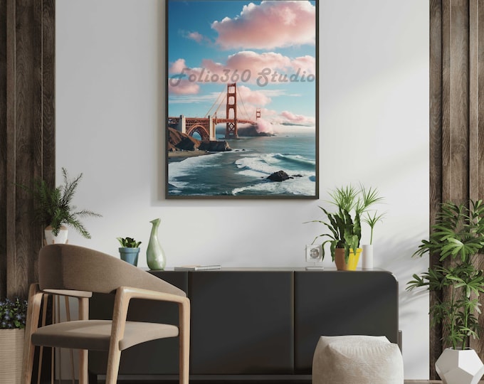 Golden Gate Bridge Sunset Art Print: San Francisco Landmark (Digital Download)