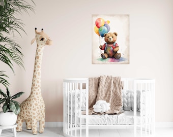 Little Bear Printable Baby Bear Digital Wall Art Nursery Printable Art Animal Nursery Art Nursery Wall Decor Teddy Bear Nursery Printable