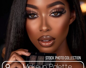 Black Women Makeup Stock Photo Collection | African American Women | Beauty Makeup Business | Beauty Lounge Makeup Brand Website E-Flyer