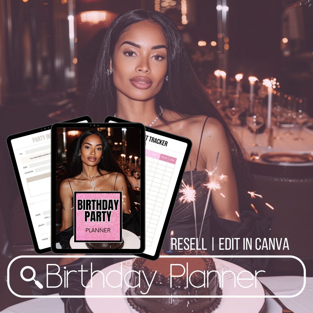 PLR Birthday Planner Editable Digital Planner Print or Use Digitally