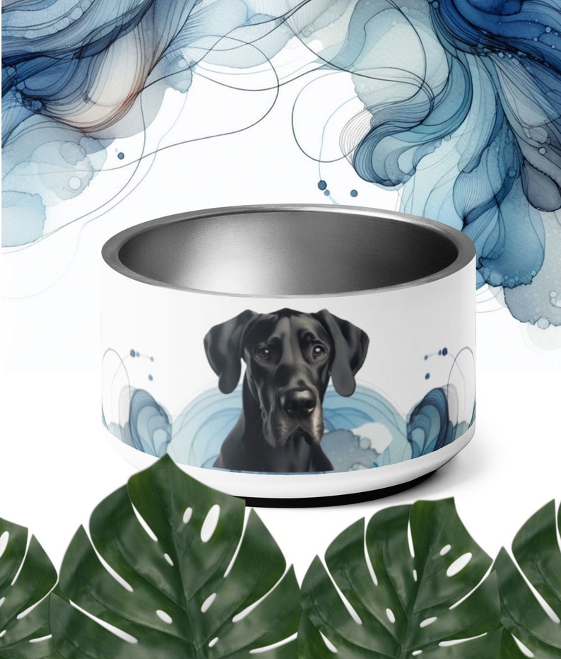 Stainless Steel Food Bowl black Great Dane B Etsy