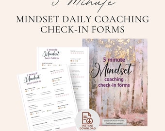 5 Minute Mindset Daily Check-In Forms: Self-Reflection (Digital Download)