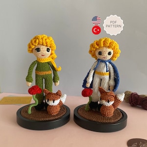 Little Prince, Fox and Rose Crochet Pattern Amigurumi PDF in English