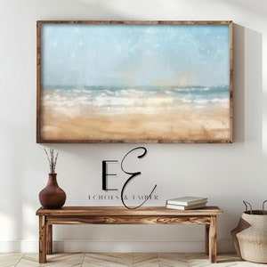 Coastal Beach Samsung Frame TV Art: Abstract Ocean View (Digital Download)