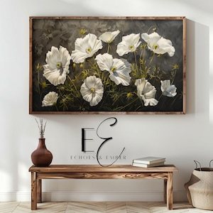 Moody Wildflower Frame TV Art: Dark Floral Digital Download