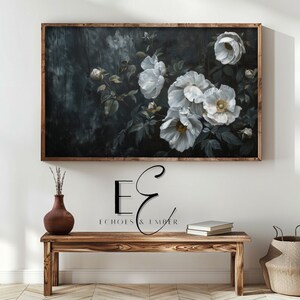 Moody Floral Frame TV Art: Dark Academia Spring Flowers (Digital Download)
