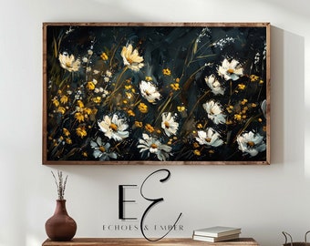 Moody Wildflowers Frame TV Art: Dark Botanical Cottagecore (Digital Download)