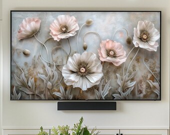 Samsung Frame TV Art: Vintage Spring Flowers 3D (Digital Download)