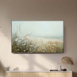 Summer Frame TV Art Vintage - Beautiful Spring Landscape with Vintage Flowers, Instant Download Country Painting for a Charming Home Décor
