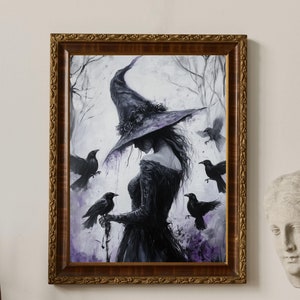 Sister Witch Halloween Art Print: Spooky Gothic Home Decor (Digital Download)