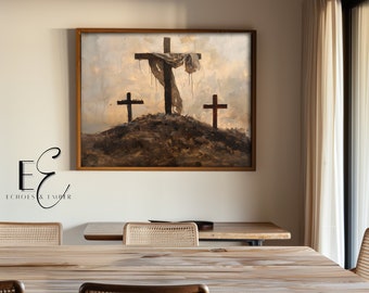 Jesus Resurrection Printable Wall Art | Easter Cross Decor | Church Decor | Christian Home Decoration