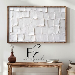 White Plaster Textured Samsung Frame TV Image.