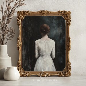 Vintage Moody Woman Wall Art Printable Gothic Artwork Victorian Digital Download - 0060