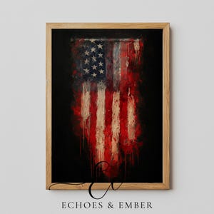 Modern American Flag Art Printable: Patriotic Wall Decor (Digital Download)