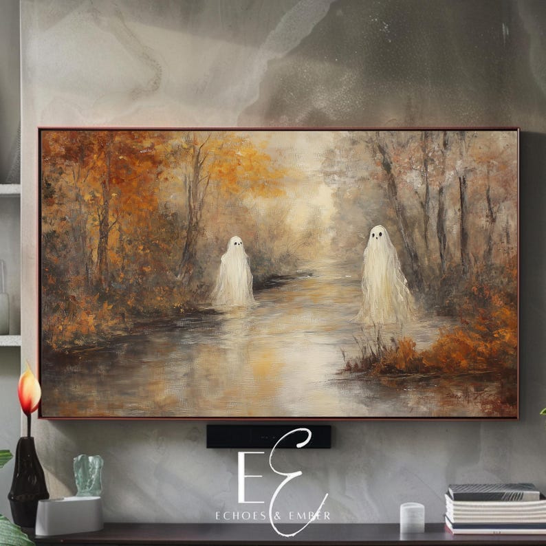 Frame Ghose Halloween Frame TV Fall Ghost Art - Fall Digital Download | 831 - Etsy