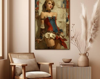 Steampunk Pinup Girl Digital Art Print Vintage Fashion Artwork by Echoes and Ember - oct2225_9
