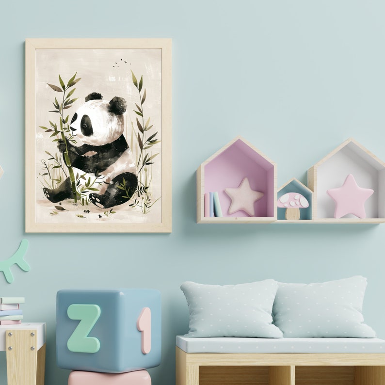 Adorable Baby Panda Nursery Decor Watercolor Wall Art | 618 - Etsy