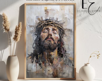 Jesus Christ Portrait Print: Inspirational Christian Art (Digital Download)