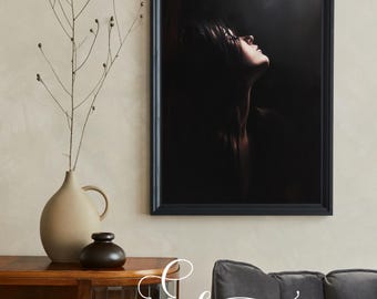 Stampa di ritratto di donna gotica / Moody Dark Art (download digitale)
