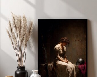 Digital Download: Victorian Woman in Mourning with Sword and Helmet - ArtPrint - oct2225_10