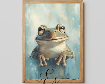 Whimsical Frog Print: Cottagecore Animal Wall Art (Digital Download)