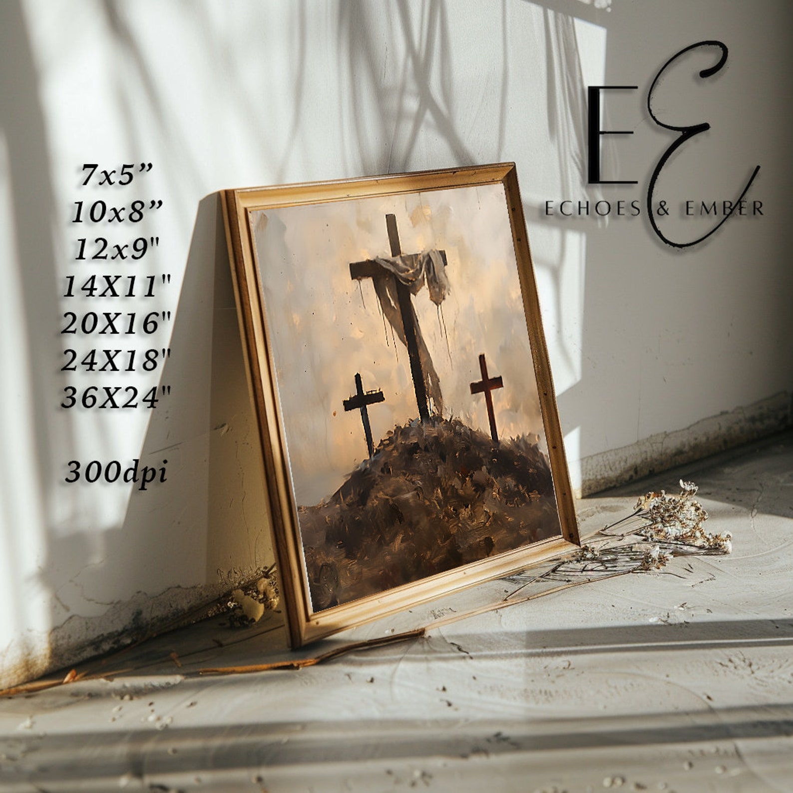 Jesus Resurrection Printable Wall Art | Easter Cross Decor | Church ...