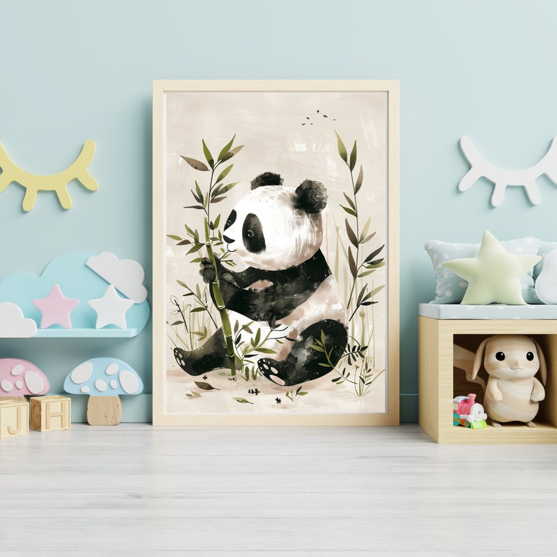 Adorable Baby Panda Nursery Decor Watercolor Wall Art | 618 - Etsy