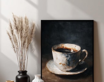 Warm Morning Coffee Still Life Painting Art Print - EchoesAndEmber - Nov1025_9
