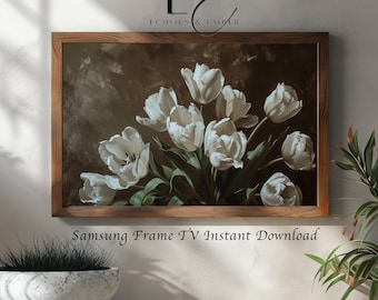 Moody Tulip Samsung Frame TV Art: Spring Floral Decor (Digital Download)