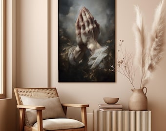 Praying Hands in Clouds Digital Print | Echoes and Ember - oct2225_4