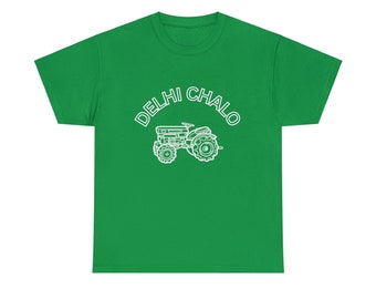 Delhi Chalo Unisex Heavy Cotton Tee - Support Farmers - Ethically Made