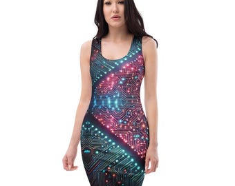 Futuristic Bee Festival Dress, Cyberpunk Bodycon Rave Outfit  Sci Fi  Party Club Fashion