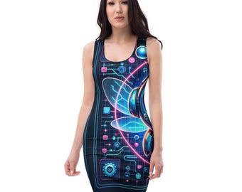 NEON UV Glow Worm Print Long Sleeve Bodycon Dress - - Etsy NEON UV Glow Worm Print Long Sleeve Bodycon Dress - - Etsy