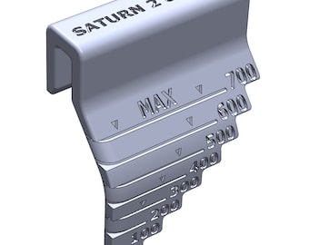 Resin Volume Indicator. STL download. Elegoo Saturn 2 & 3 resin gauge. Resin run-out indicator