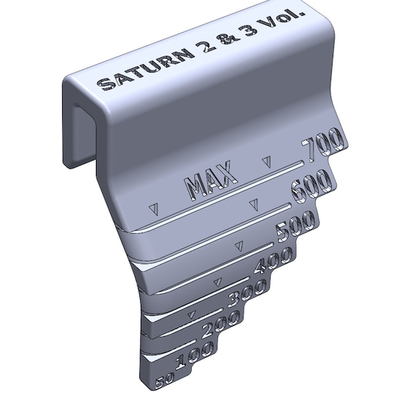 Resin Volume Indicator. STL download. Elegoo Saturn 2 & 3 resin gauge. Resin run-out indicator