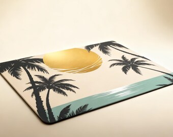 Desk Mat Gold Celestial Small Office Protector Calming Workspace Decor Sun and Shore Aesthetic Work from Home Accessory