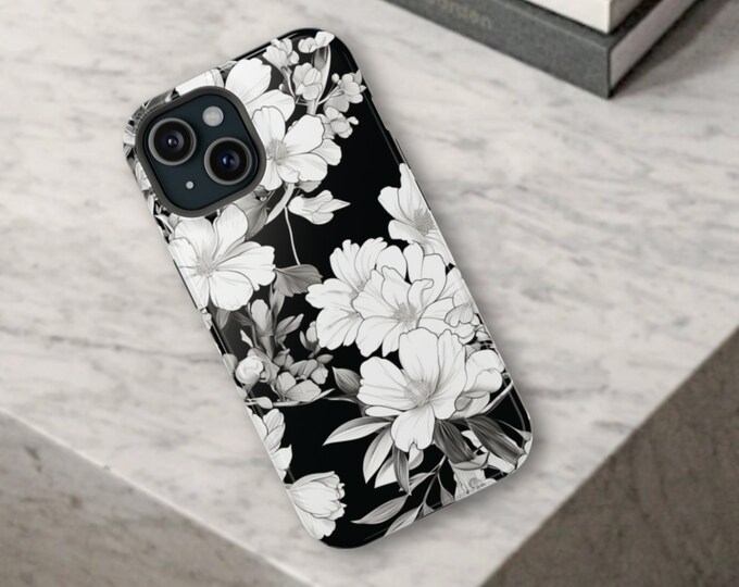 Vintage Floral MagSafe iPhone Case, for 13, 14, 15, Mini, Plus, Pro, Pro Max, Wireless Charge Compatible, Flower Print, Gift idea, Mothers