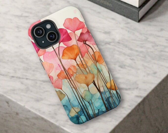 Floral MagSafe iPhone Case, iPhone 15 Pro Case, iPhone 15 Plus Case, iPhone 15 Pro Max Case, iPhone 14 Pro Case, iPhone 13 Pro, MagSafe Case