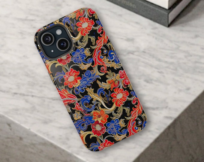 Vintage Floral MagSafe iPhone Case, for 13, 14, 15, Mini, Plus, Pro, Pro Max, Wireless Charge Compatible, Flower Print, Gift idea, Mothers