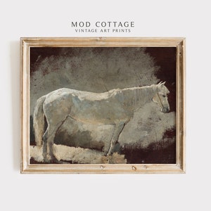 Neutral horse painting | Rustic farmhouse decor | vintage downloadable wall art | farmhouse wall art | neutral printable art