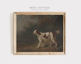 Vintage Dog Painting on English Setter: Antique Pet Portrait (Downloadable Art)