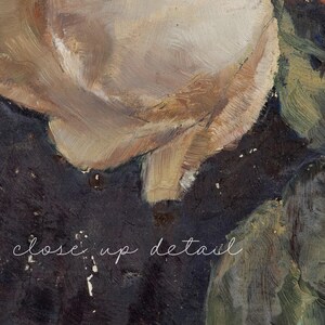 A close-up detail of a moody flower rose painting of a white rose on a black background that goes with e a cottagecore or dark botanical and dark academia aethetic.