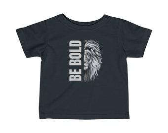 T-shirt en jersey fin pour bébé Audacieux comme Lions, t-shirt chrétien pour bébé, t-shirt chrétien pour bébé, t-shirt foi pour bébé, chemise religieuse pour bébé,