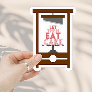Let Them Eat Cake Guillotine-Widerstands-Aufkleber, Pink Revolution-Aufkleber, Guillotine-Chic Anti-Oligarchie-Aufkleber Anti-Märchenär Elon FDT
