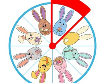 Montessori Easter Bunny Mix and Match Spinning Wheel, Fine Motor Skills (PDF Printable