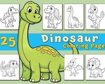 Dinosaur Coloring Pages – 25 Printable Dino Sheets for Kids (PDF)
