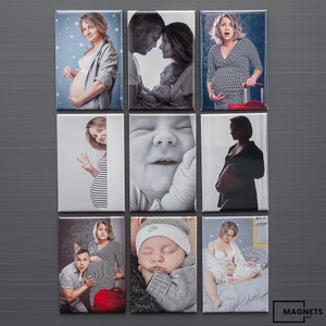 Conjunto de 9 imanes, imanes de nevera con fotos personalizados regalo para mujeres regalo del Día de las Madres regalos personalizados imprimir foto magnética imagen 1